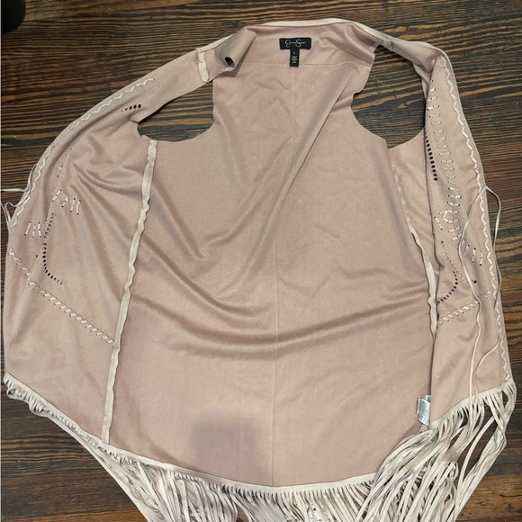 Jessica Simpson Tasmania Pink Fringe Floor Length Western Vest NWOT Sz Sm - Picture 5 of 9